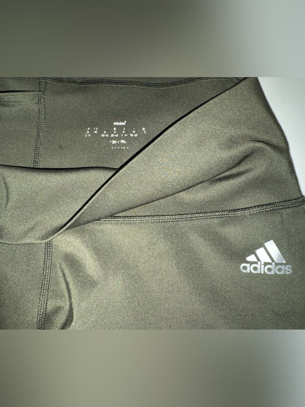 adidas Olive Green Training Leggings with White Logo